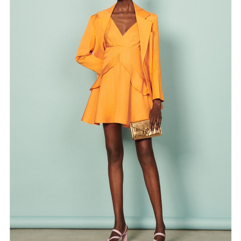 SANDRO Ruffled mini dress